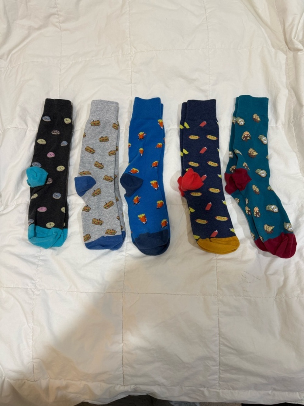 J. Crew Men's Novelty Crew Socks Food Themed New Set of 5
